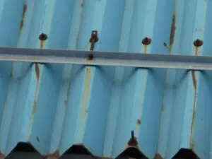 折板屋根のサビ（フックボルト）