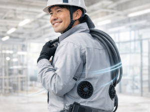 涼しそうな作業員